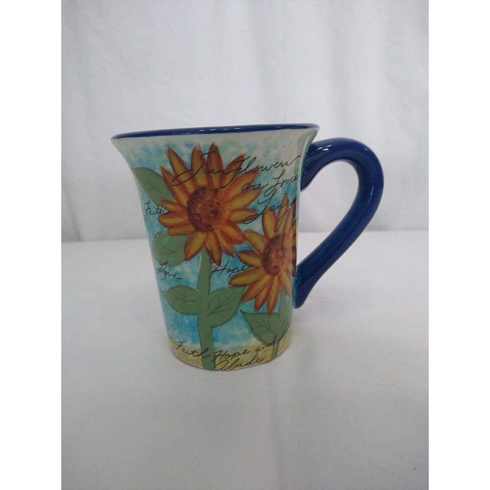 Cracker Barrel Susan Winget Coffee Cup Mug Stoneware Sunflowers